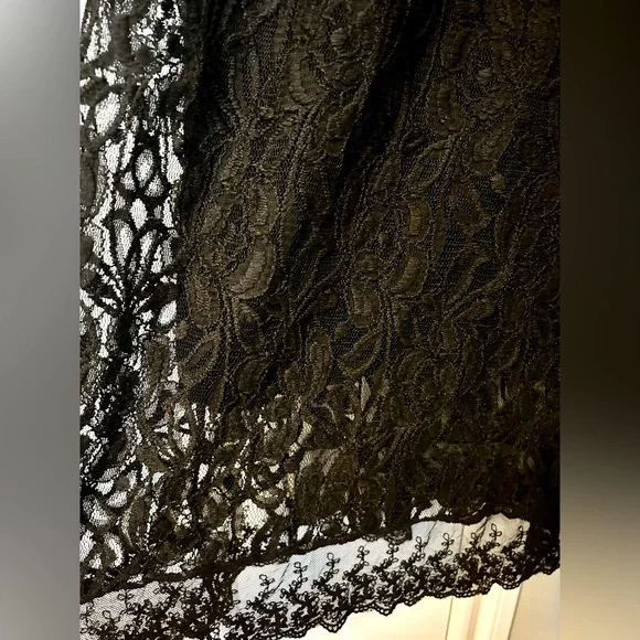 L&B Black Lace Western Style Dress Size S/M - Picture 5 of 16